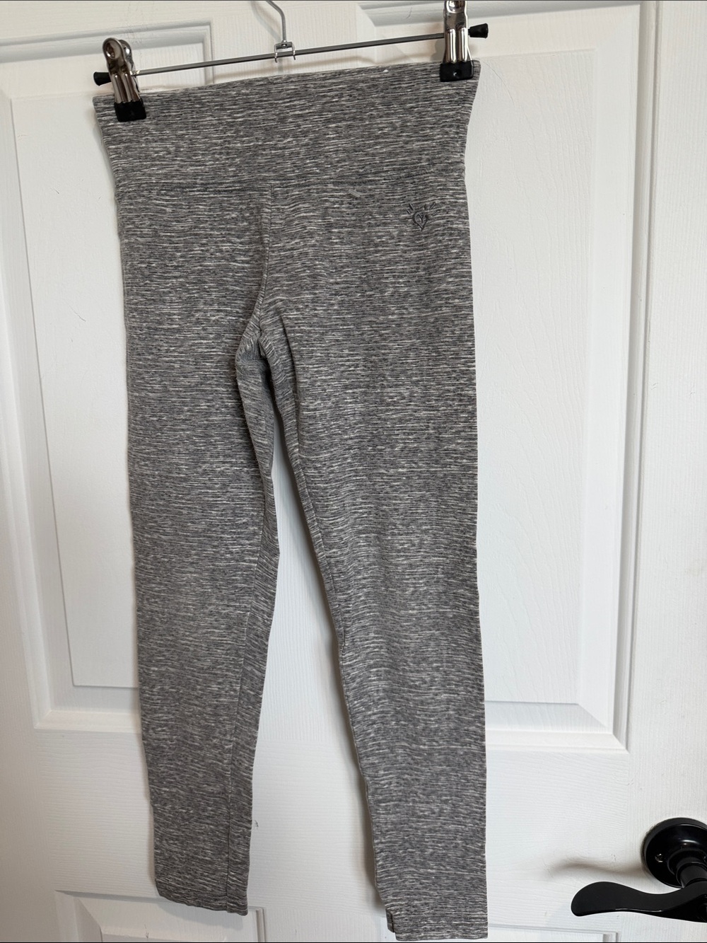 Justice Gray Marled Kids Leggings with Subtle Heart